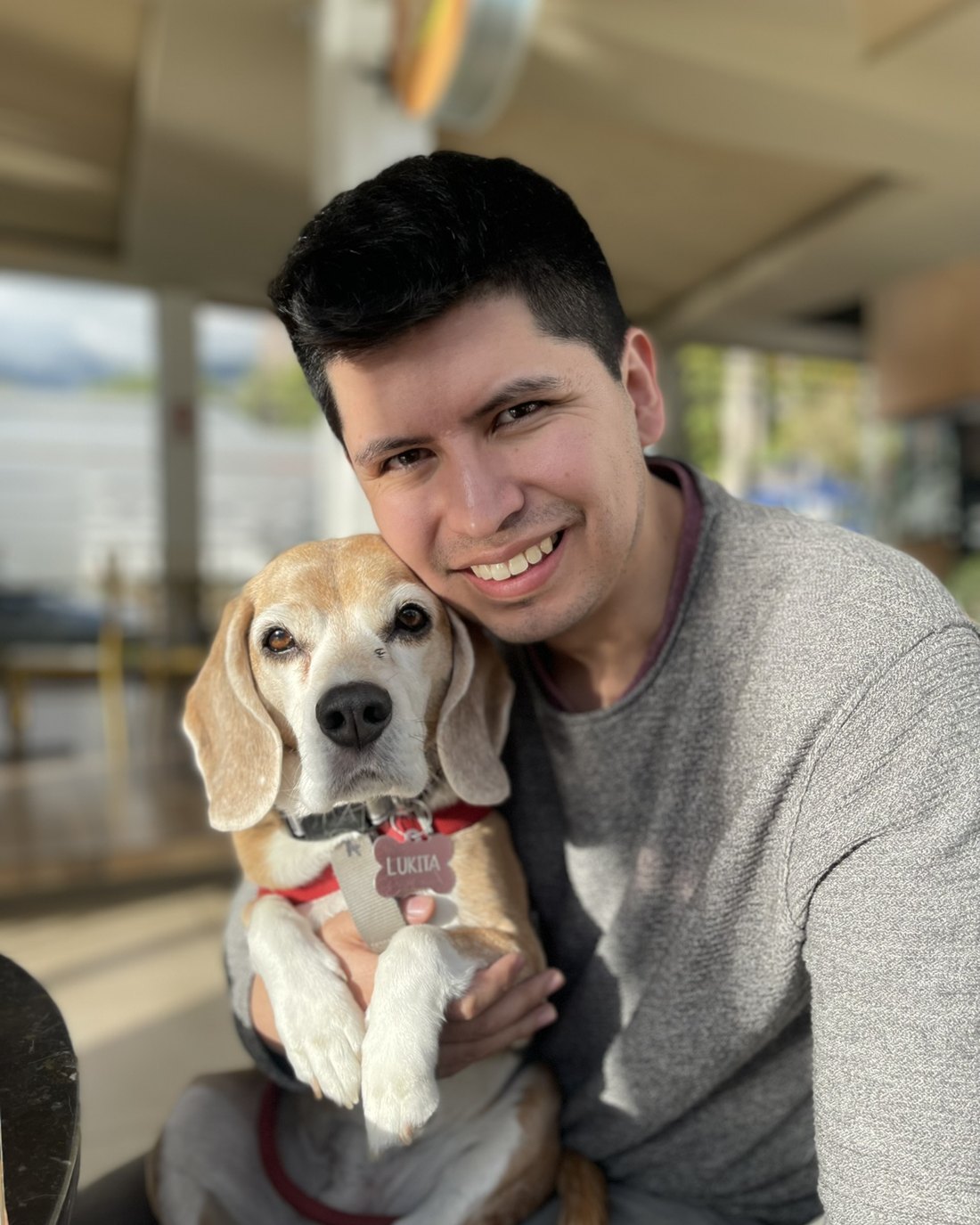 Pablo Suxo, MD, with his dog Lukita